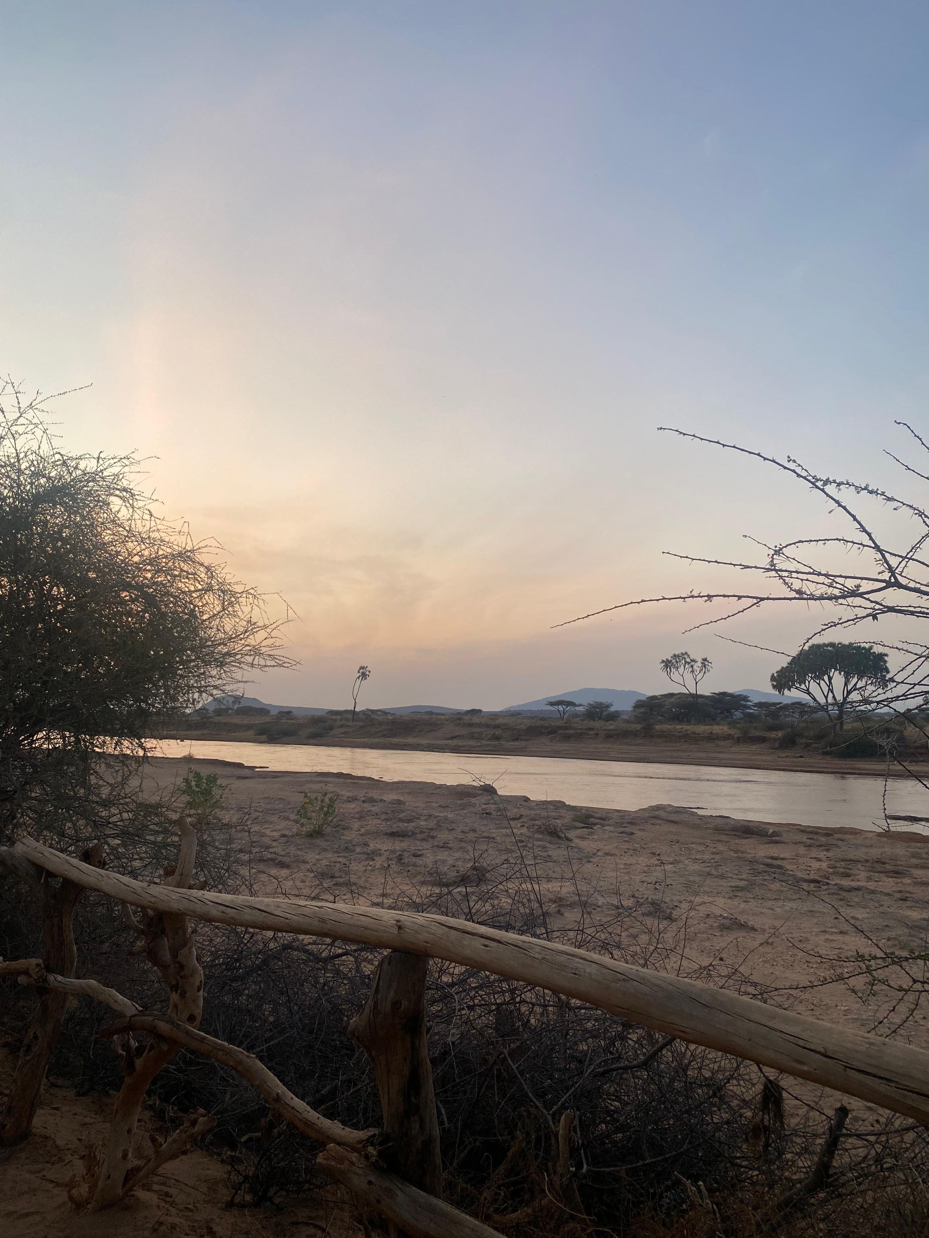 Ewaso Ng'iro River at sunset - scenic African landscape perfect for safari trips